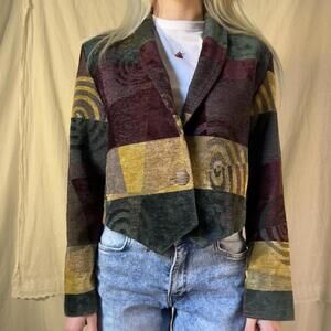 Vintage patchwork velvet blazer